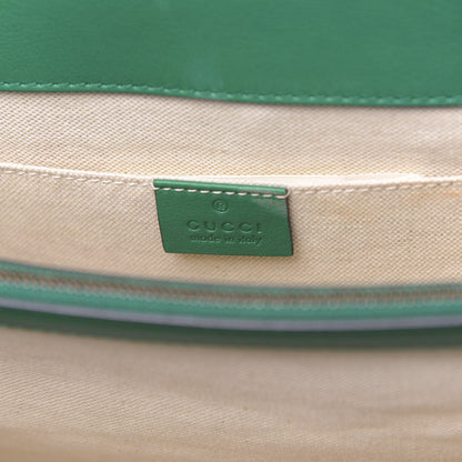 Gucci Moon Calfskin Web Medium Dionysus Bamboo Top Handle Bag Emerald Blue Hibiscus Red 6 of 16