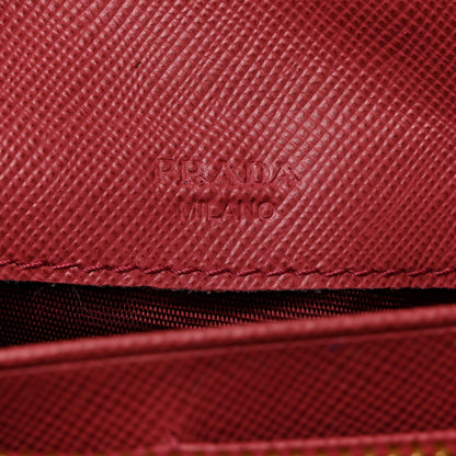 Prada Saffiano Metal Continental Flap Wallet Fragola 6 of 10