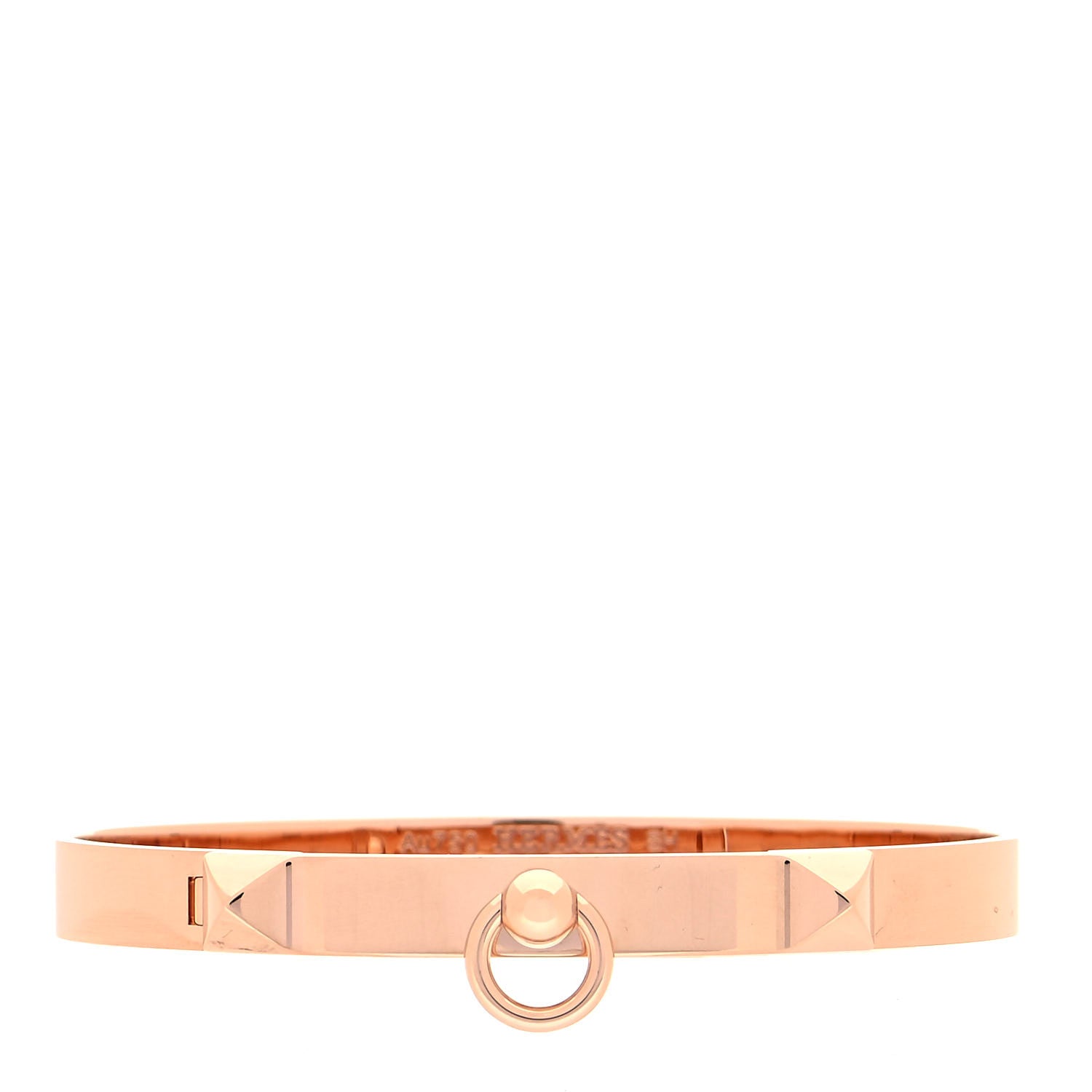 Hermes 18K Rose Gold PM Collier De Chien Bracelet SH 1 of 5