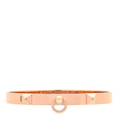 Hermes 18K Rose Gold PM Collier De Chien Bracelet SH 1 of 5