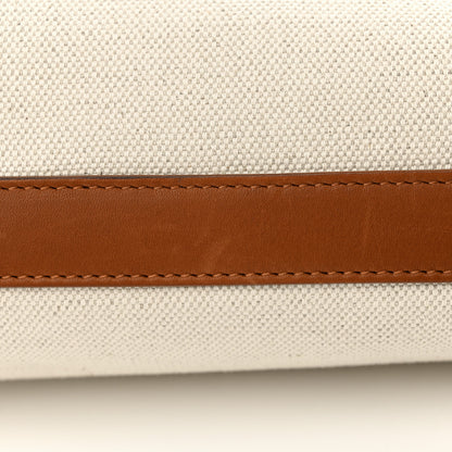 Saint Laurent Canvas Smooth Calfskin Universite North South Foldable Tote Naturel Brick 10 of 12
