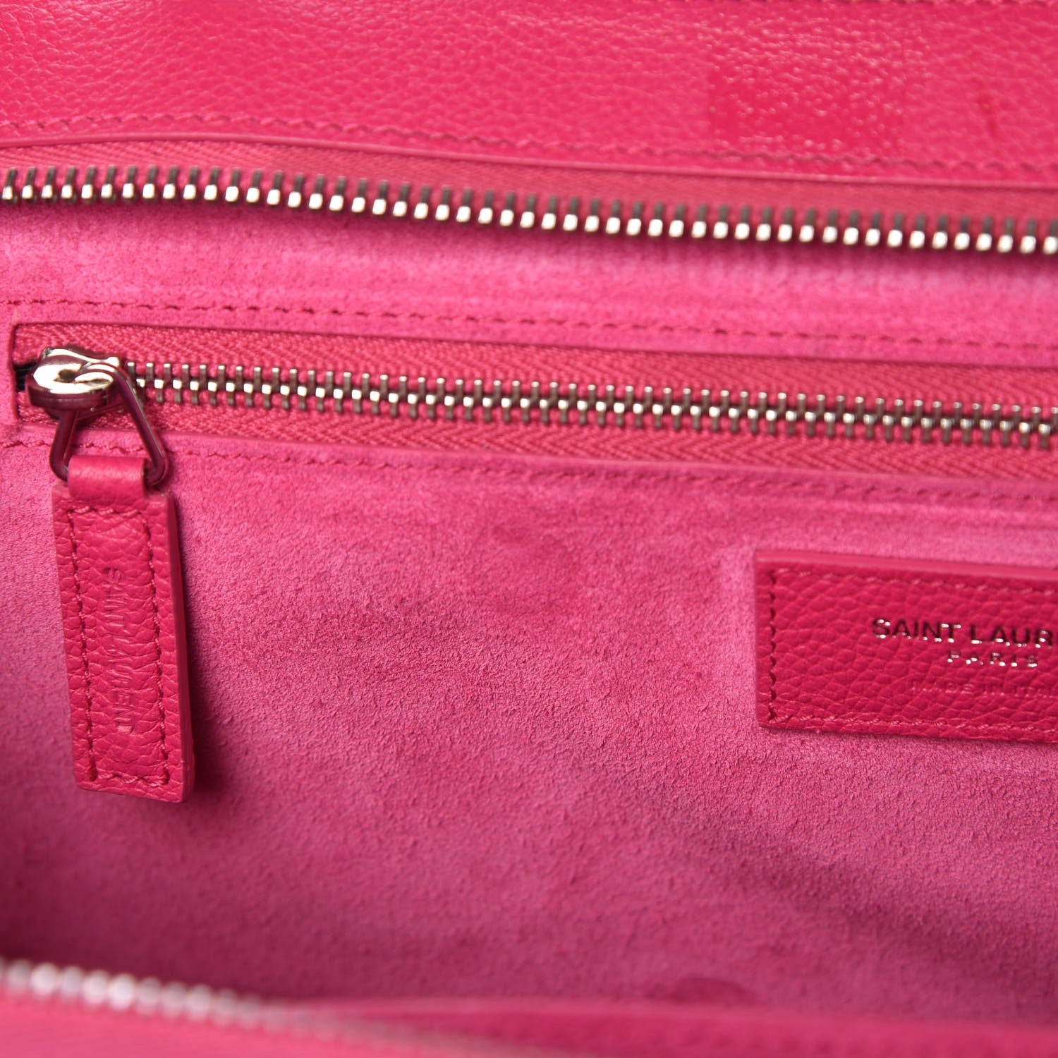 Saint Laurent Grained Calfskin Small Cabas Rive Gauche Bubblegum 8 of 10