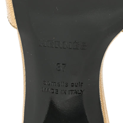 Hermes Metallic Goatskin Oasis Sandals 37 Dore 6 of 8