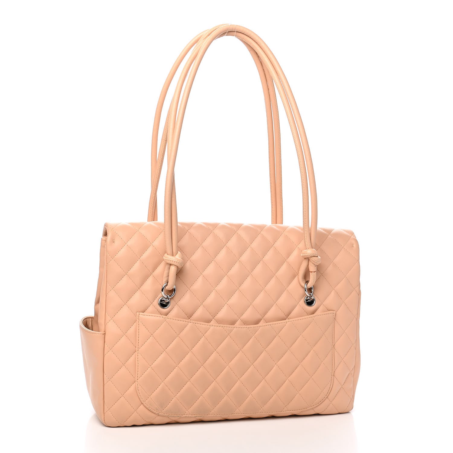 Chanel Calfskin Quilted Large Cambon Flap Beige Black 3 of 12