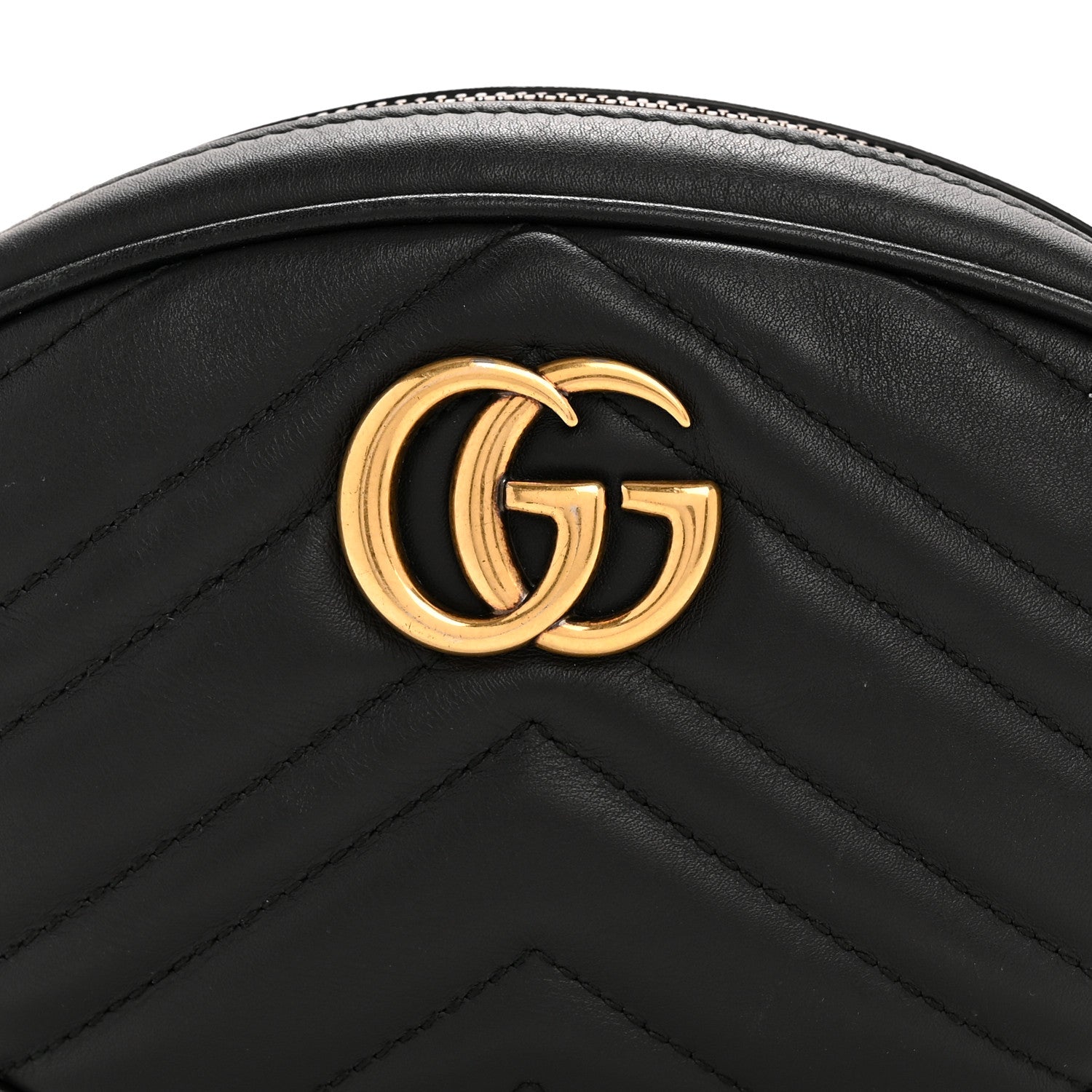 Gucci Calfskin Matelasse GG Marmont Belt Bag 95 38 Black 8 of 13