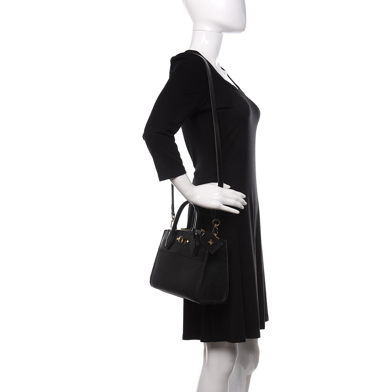 Louis Vuitton Calfskin City Steamer Mini Black 2 of 9