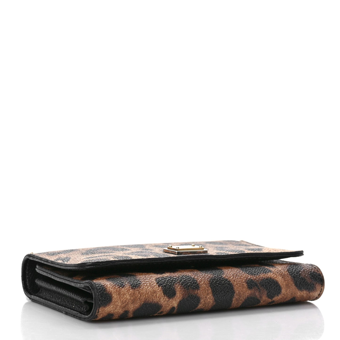 Dauphine Leopard Print Mini Miss Sicily Chain Phone Case Wallet Brown Black
