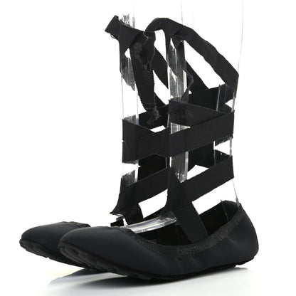 Christian Dior Micro Resille Academy Lace-Up Ballerina Flats 40 Black 1 of 8