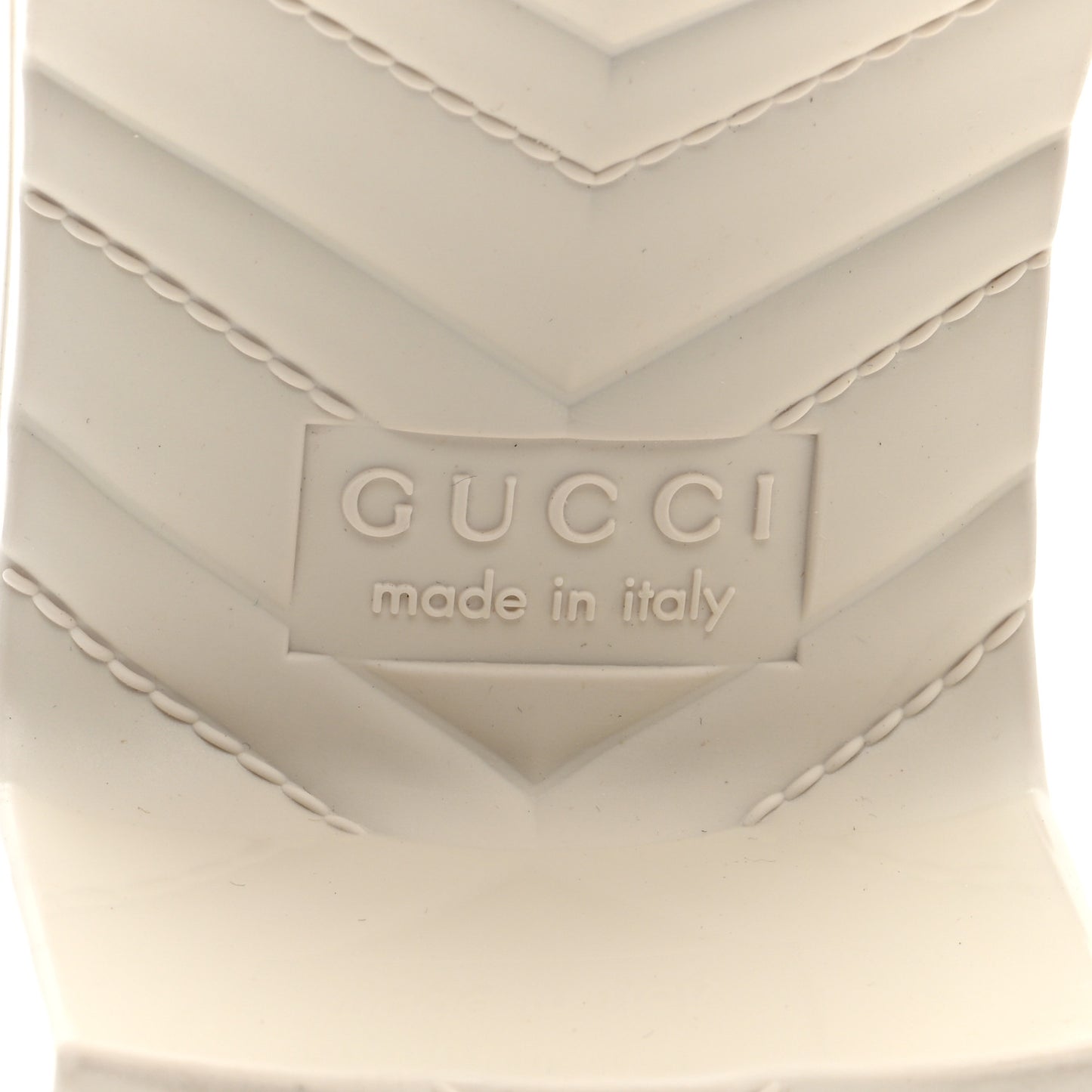 Rubber Gucci Logo Womens Platform 20/60mm Slide Sandals 38 Mystic White