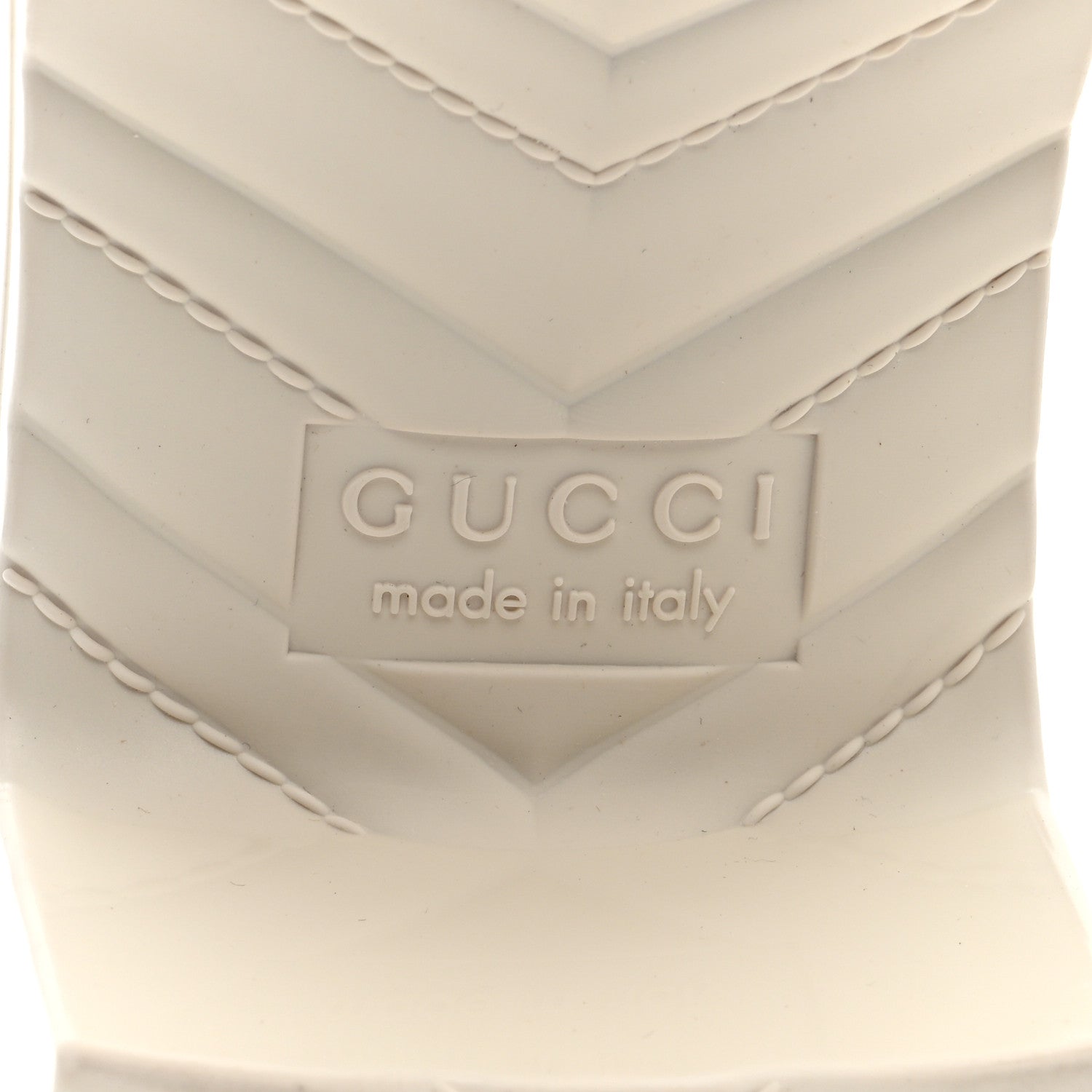 Gucci Rubber Gucci Logo Womens Platform 20/60mm Slide Sandals 38 Mystic White 7 of 8