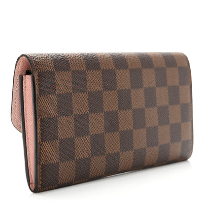 Louis Vuitton Damier Ebene Emilie Wallet Rose Ballerine 3 of 12