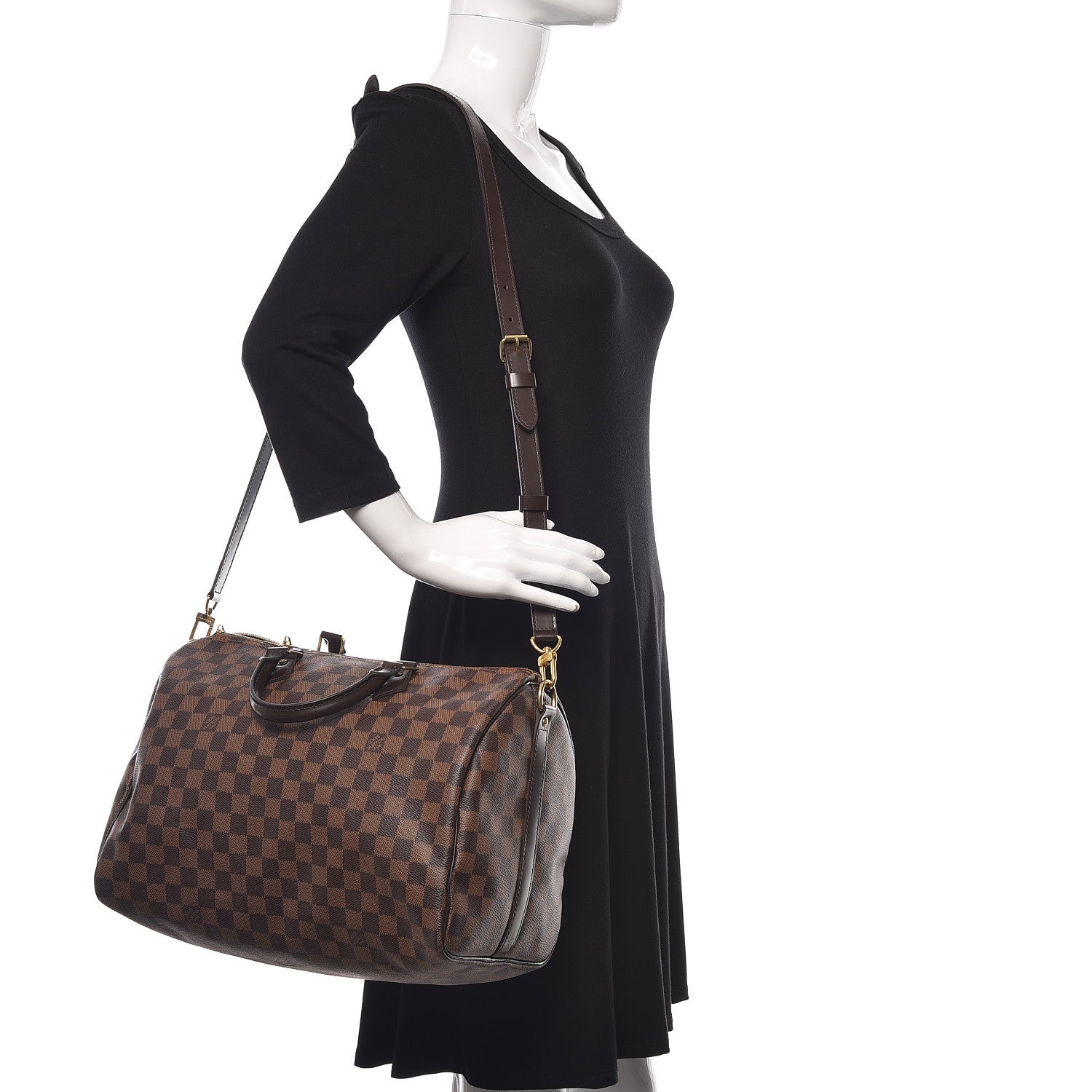 Louis Vuitton Damier Ebene Speedy Bandouliere 35 2 of 9