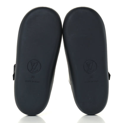 Louis Vuitton Monogram Sunbath Flat Mule Sandals 36 Black 7 of 11