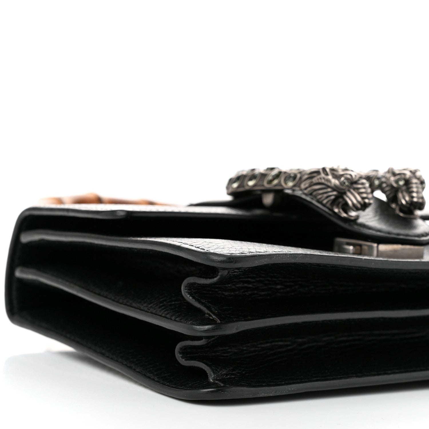 Gucci Dollar Calfskin Crystal Web Mini Dionysus Bamboo Top Handle Bag Black Black Diamond 9 of 10