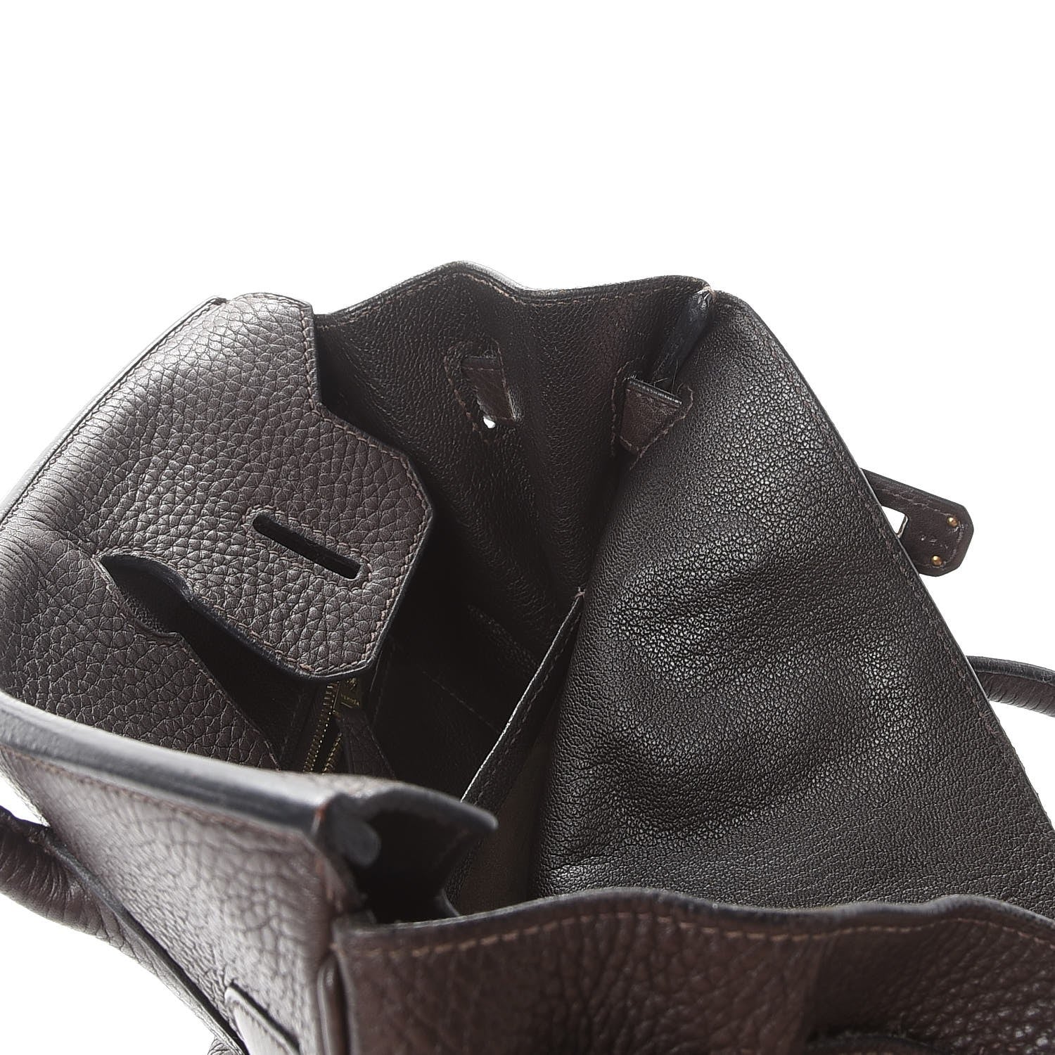 Hermes Taurillon Clemence Birkin 30 Chocolate 9 of 48