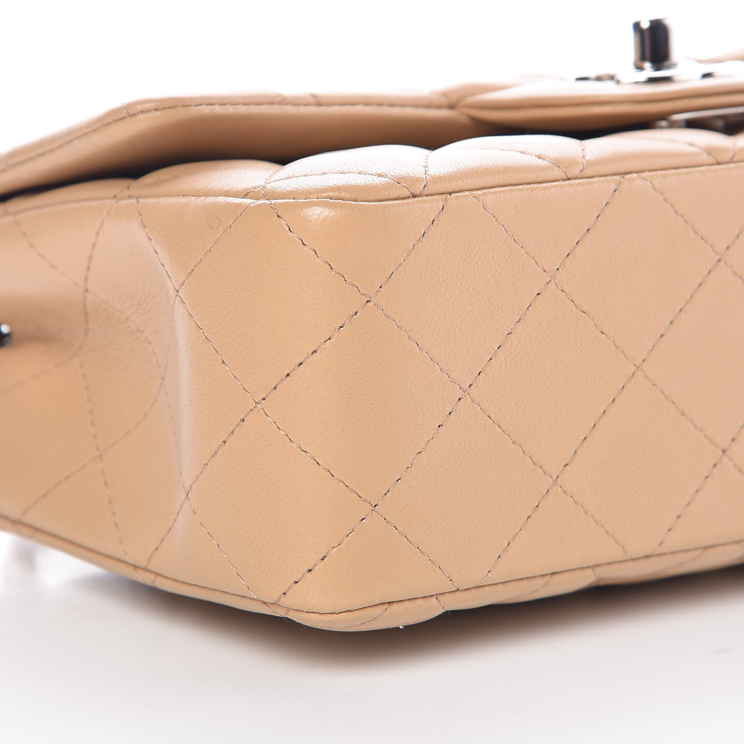 Chanel Lambskin Quilted Mini Rectangular Flap Beige 5 of 10