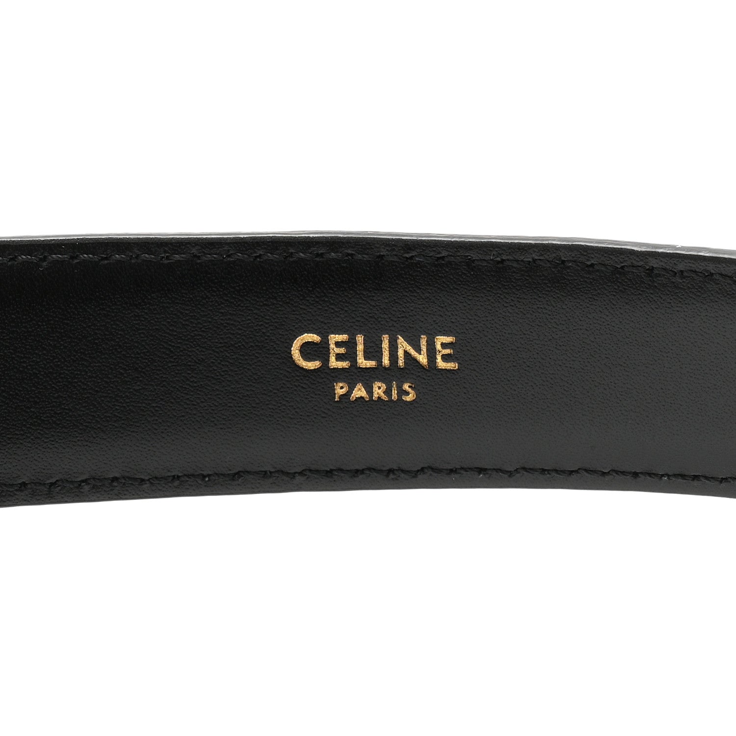Celine Box Calfskin Medium 25mm Triomphe 90 36 Belt Black 3 of 7