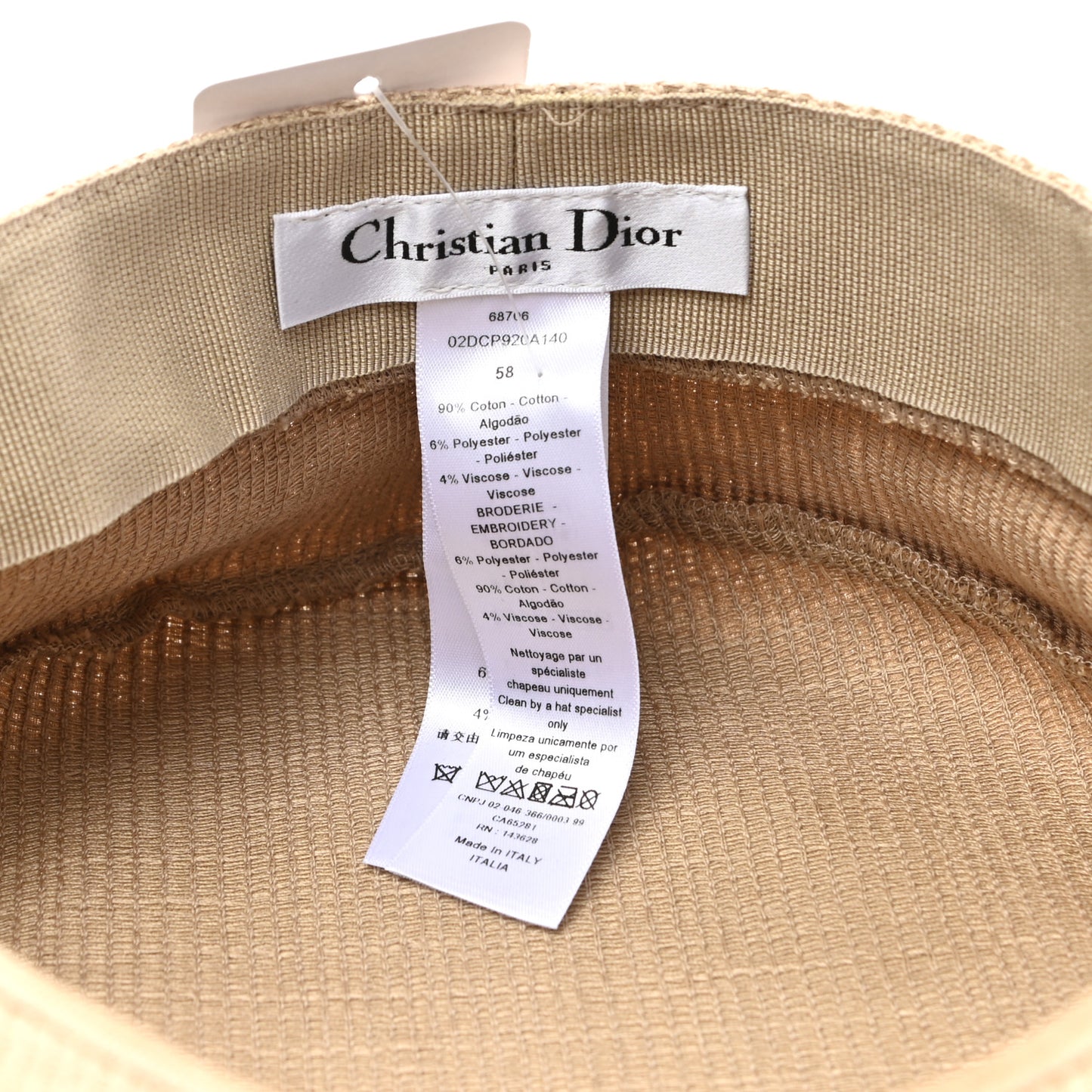 Cotton Baseball Cap 58 Beige