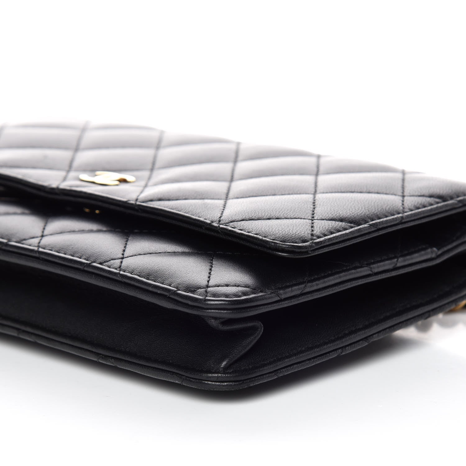 Chanel Lambskin Quilted Wallet On Chain WOC Black 6 of 11