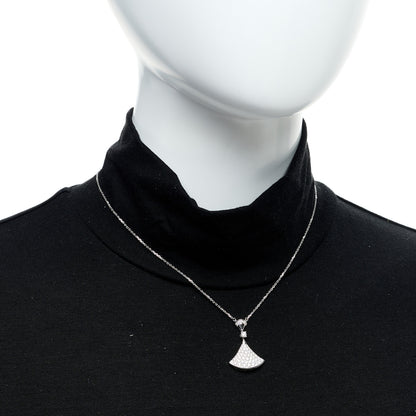 Bulgari 18K White Gold Diamond Large Divas' Dream Pave Necklace 2 of 8