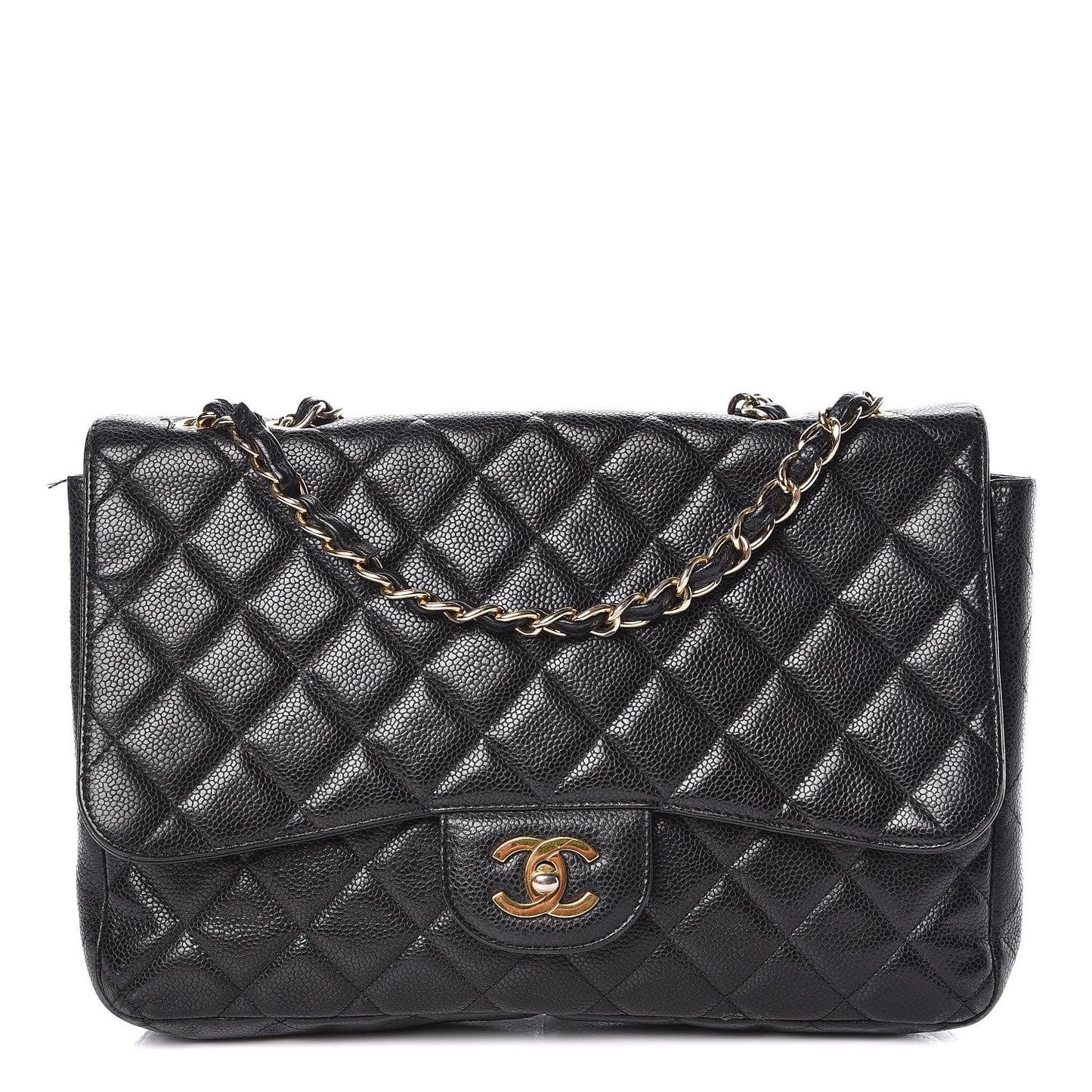 Caviar Quilted Jumbo Single Flap Black