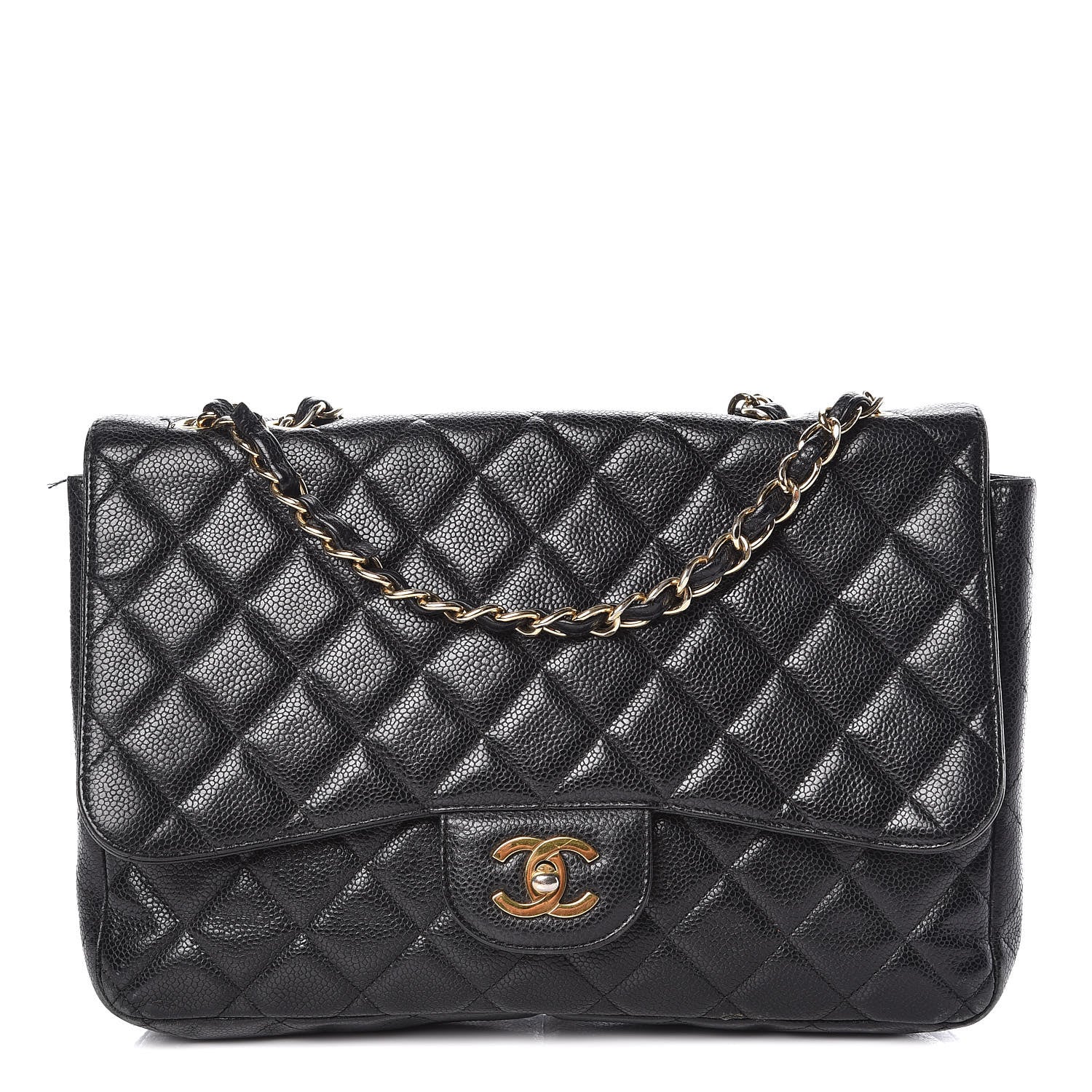 Chanel Caviar Quilted Jumbo Single Flap Black 1 of 15