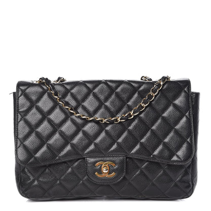 Chanel Caviar Quilted Jumbo Single Flap Black 1 of 15