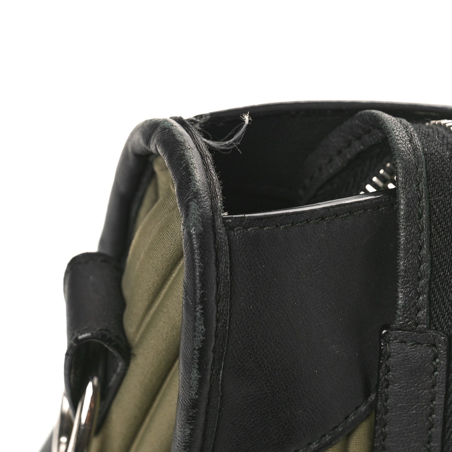 Ribbed Neoprene Classic Silver Hardware City Khaki Black