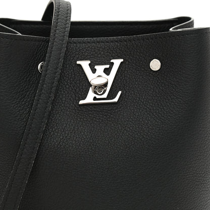 Louis Vuitton Calfskin Nano Lockme Bucket Black 7 of 9