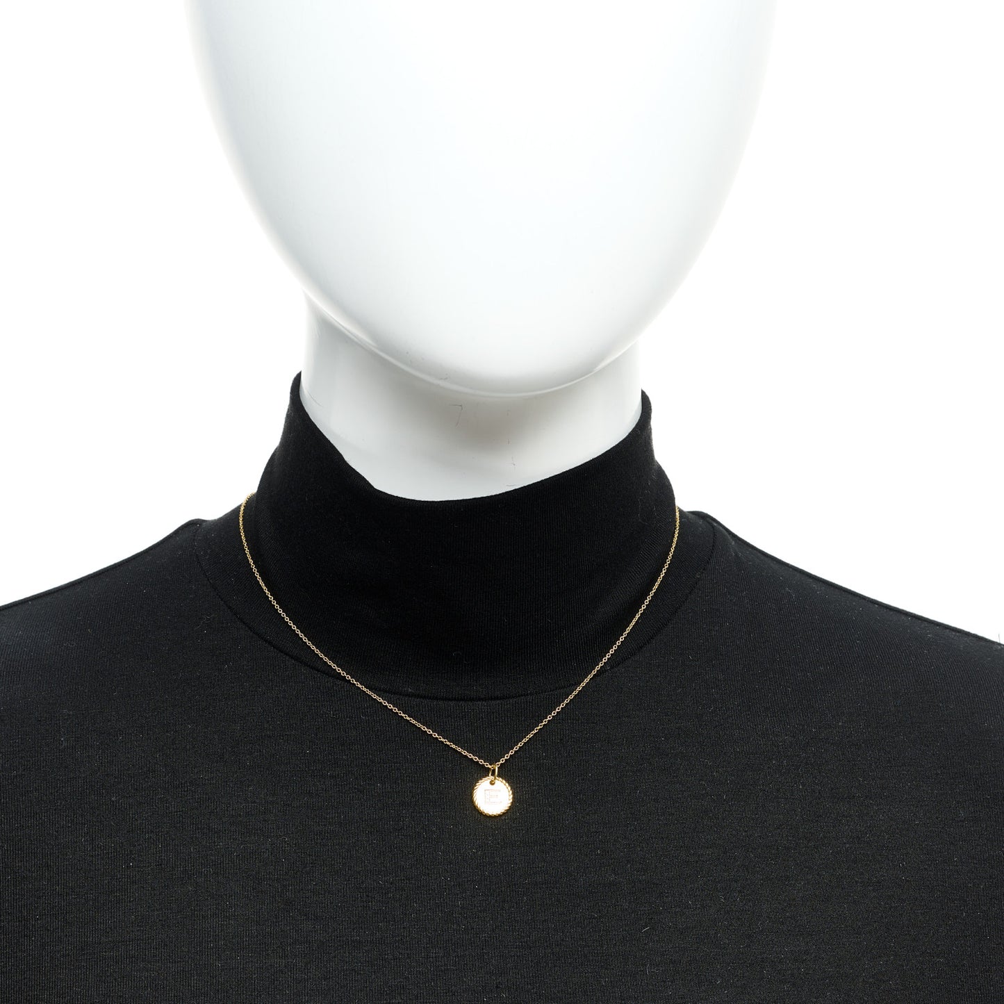 18K Yellow Gold Diamond Initial E Charm Necklace
