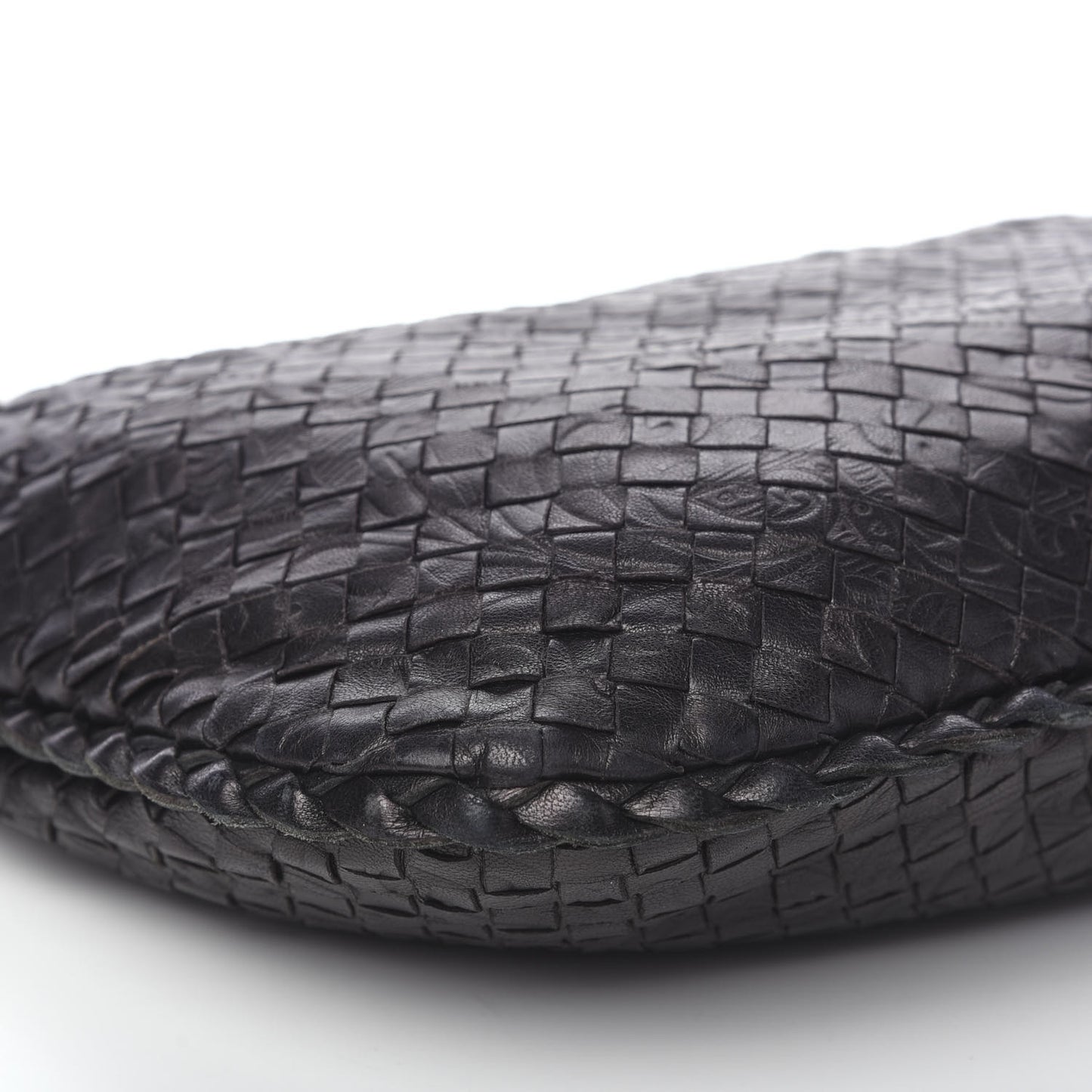 Nappa Intrecciato Embossed Medium Veneta Hobo Black