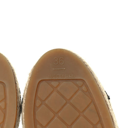 Chanel Cotton Jacquard Grosgrain CC Print Espadrilles 36 Grey Black 9 of 13