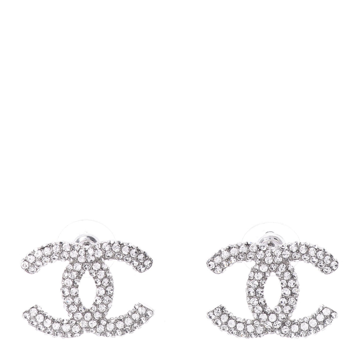 Crystal CC Earrings Silver