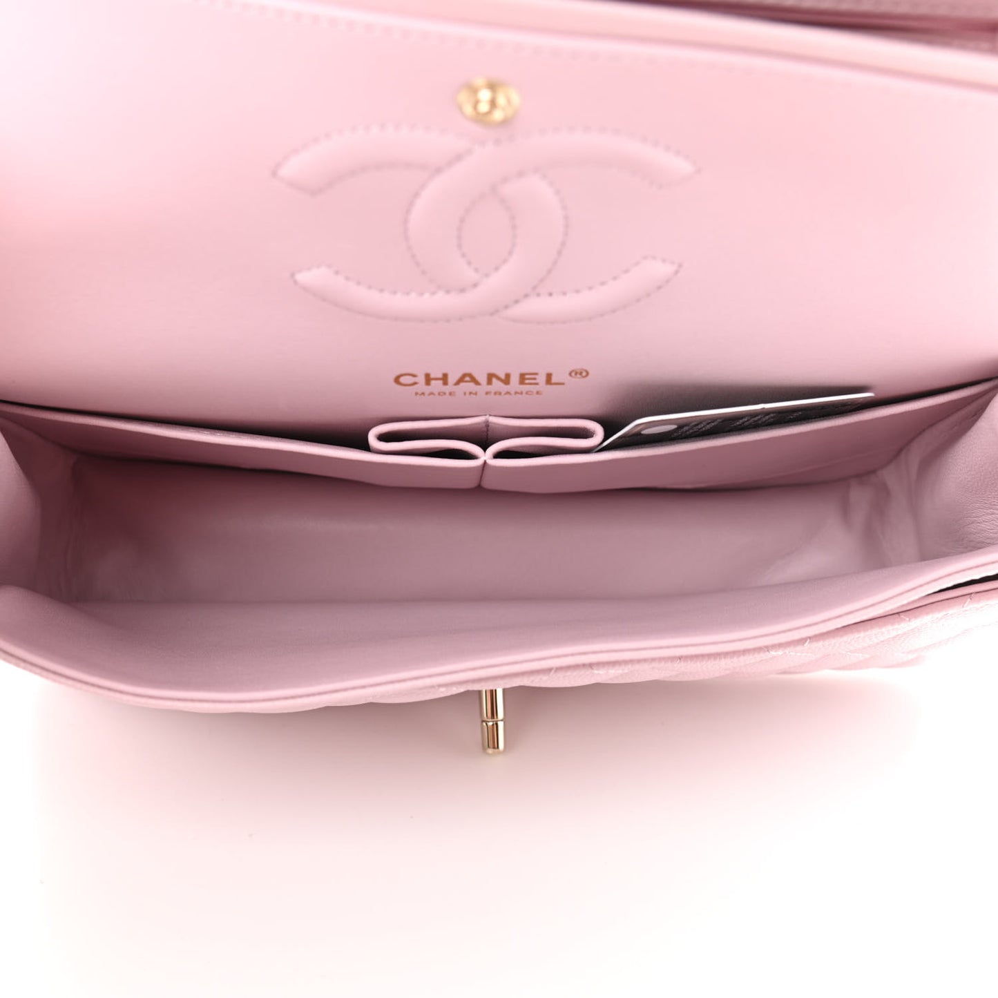 Caviar Quilted Medium Double Flap Light Pink