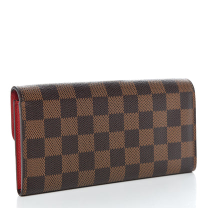 Louis Vuitton Damier Ebene Emilie Wallet Red 3 of 9