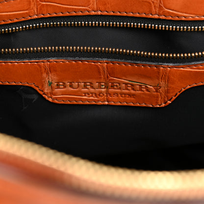 Burberry Haymarket Check Suede Prorsum Tassel Bowling Bag Tangerine 6 of 12