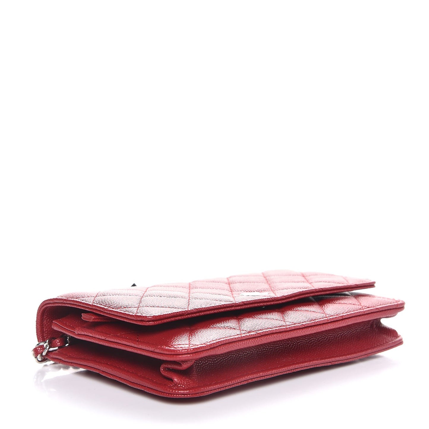 Caviar Quilted Wallet on Chain WOC Red