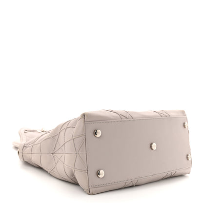 Christian Dior Lambskin Cannage Medium Granville Tote Grey 4 of 12