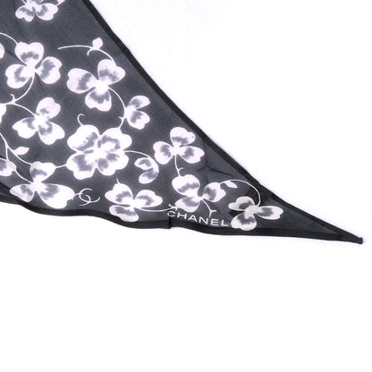 Chanel Silk Muslin CC Clover Stole Black 3 of 5