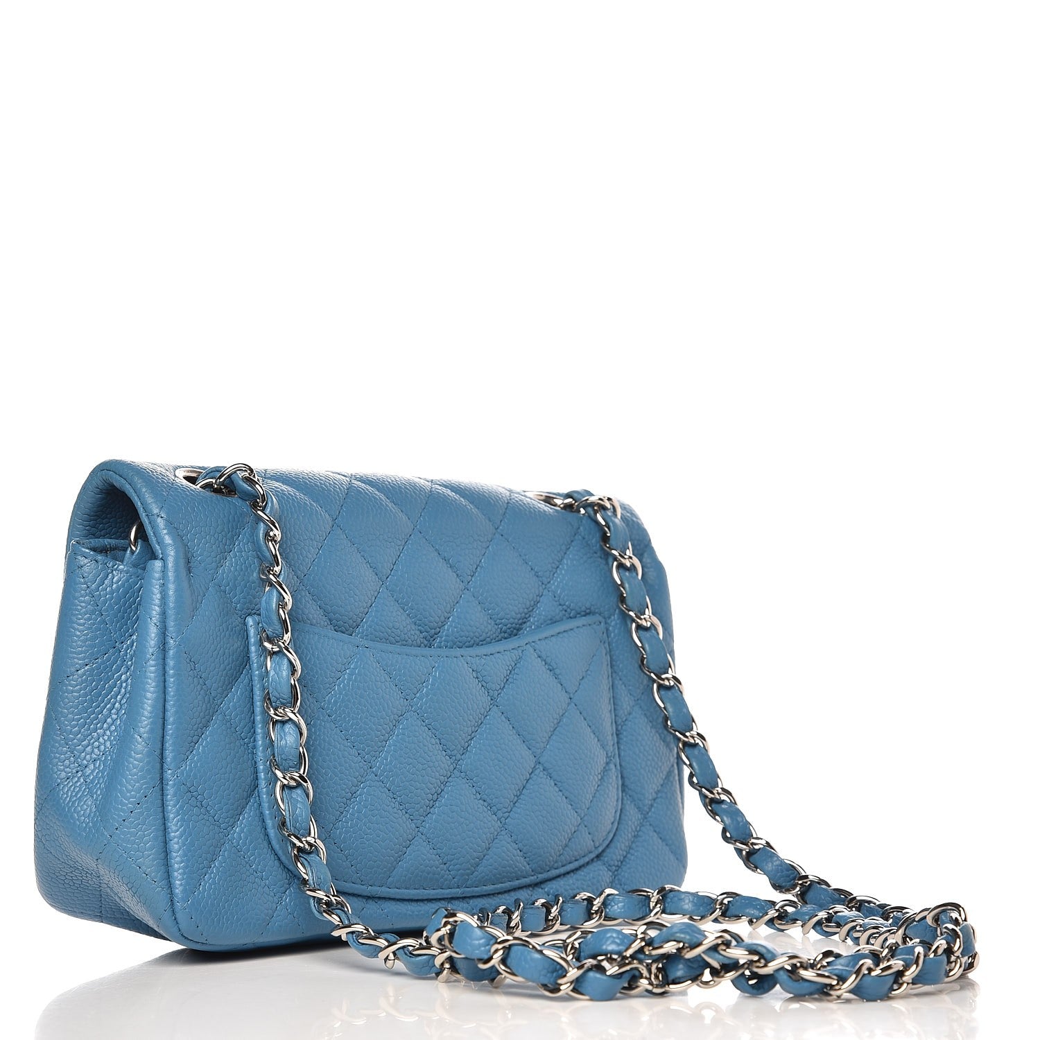 Chanel Caviar Quilted Mini Rectangular Flap Blue 3 of 9