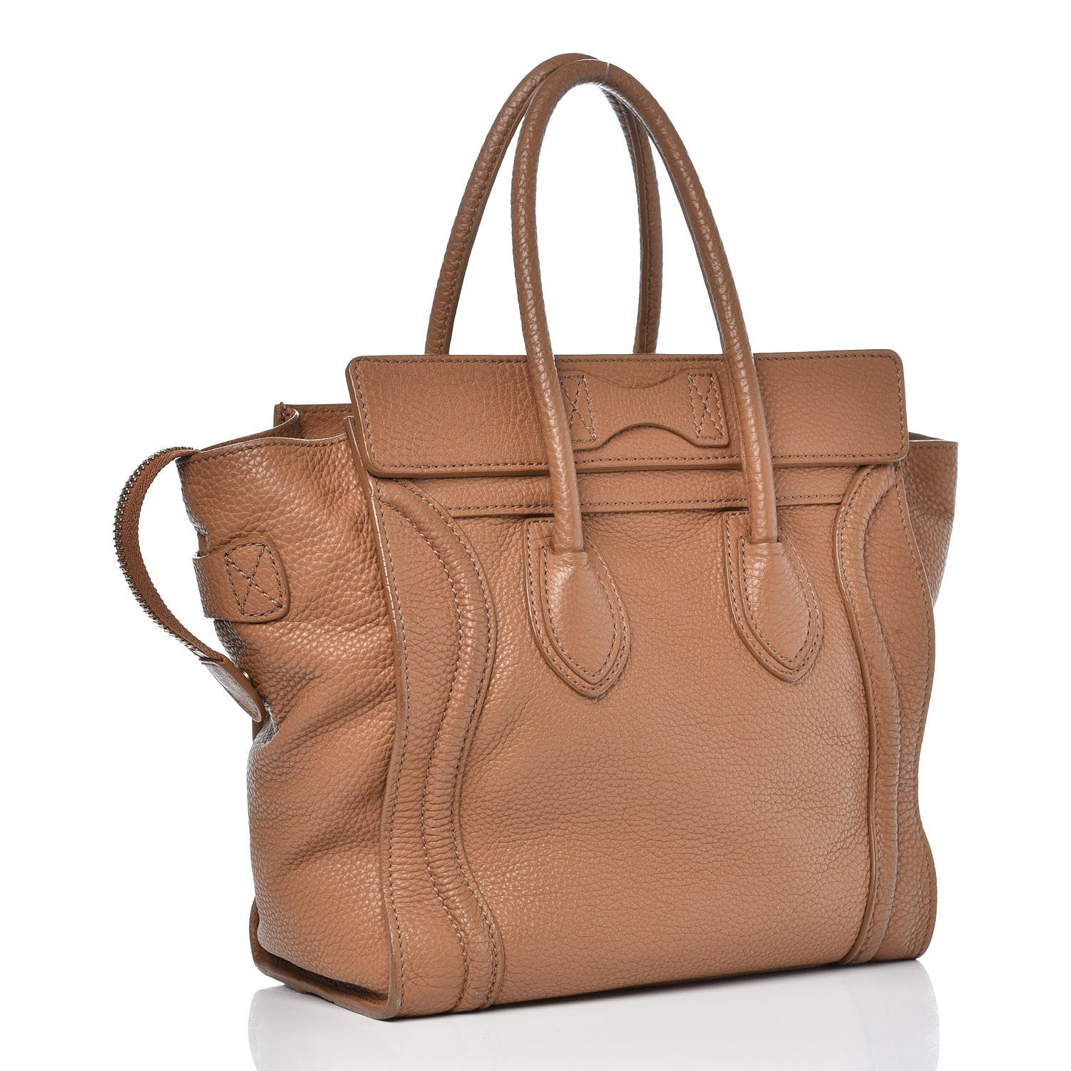 Celine Pebbled Calfskin Micro Luggage Camel 3 of 20