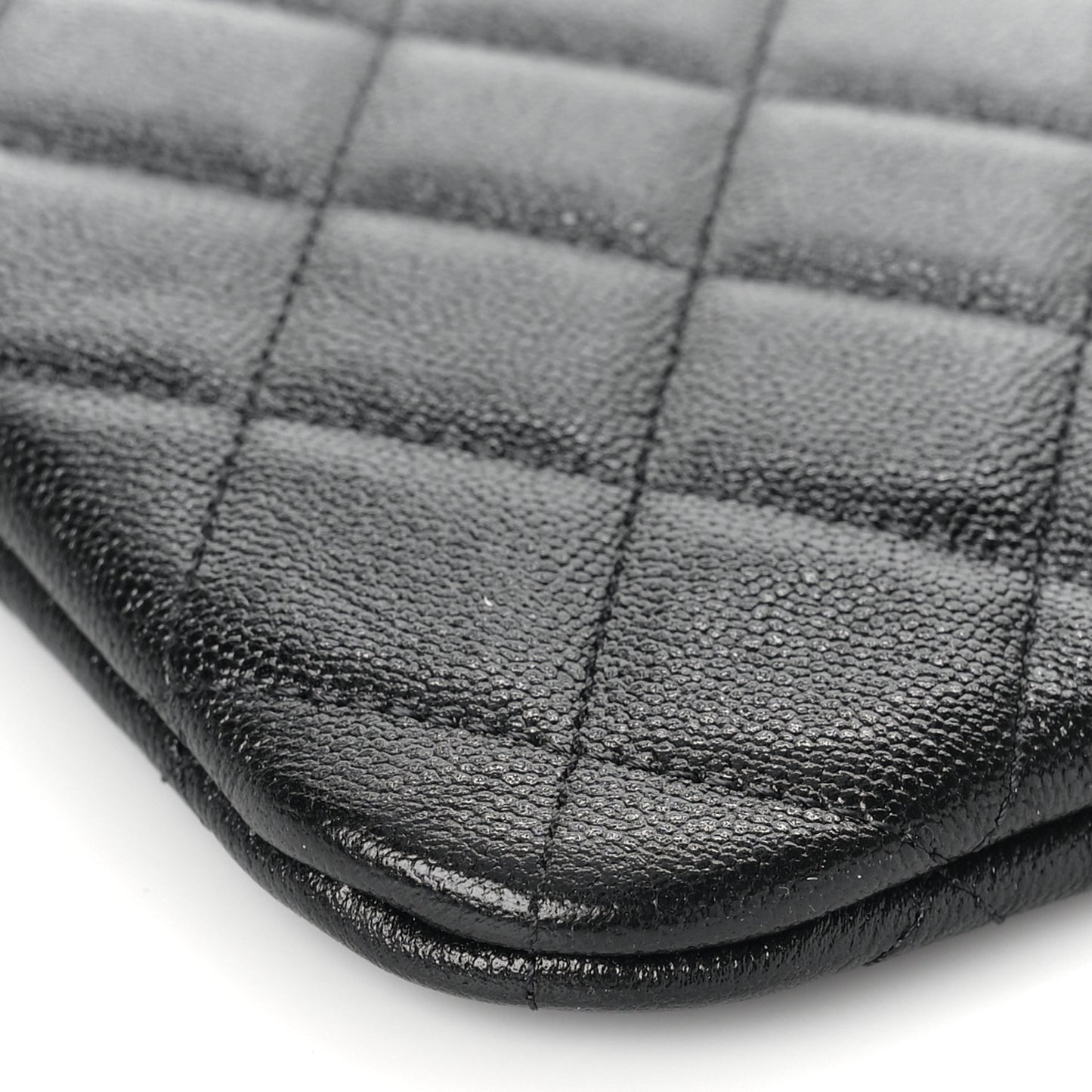 Caviar Quilted Studded CC Medium Cosmetic Case Black