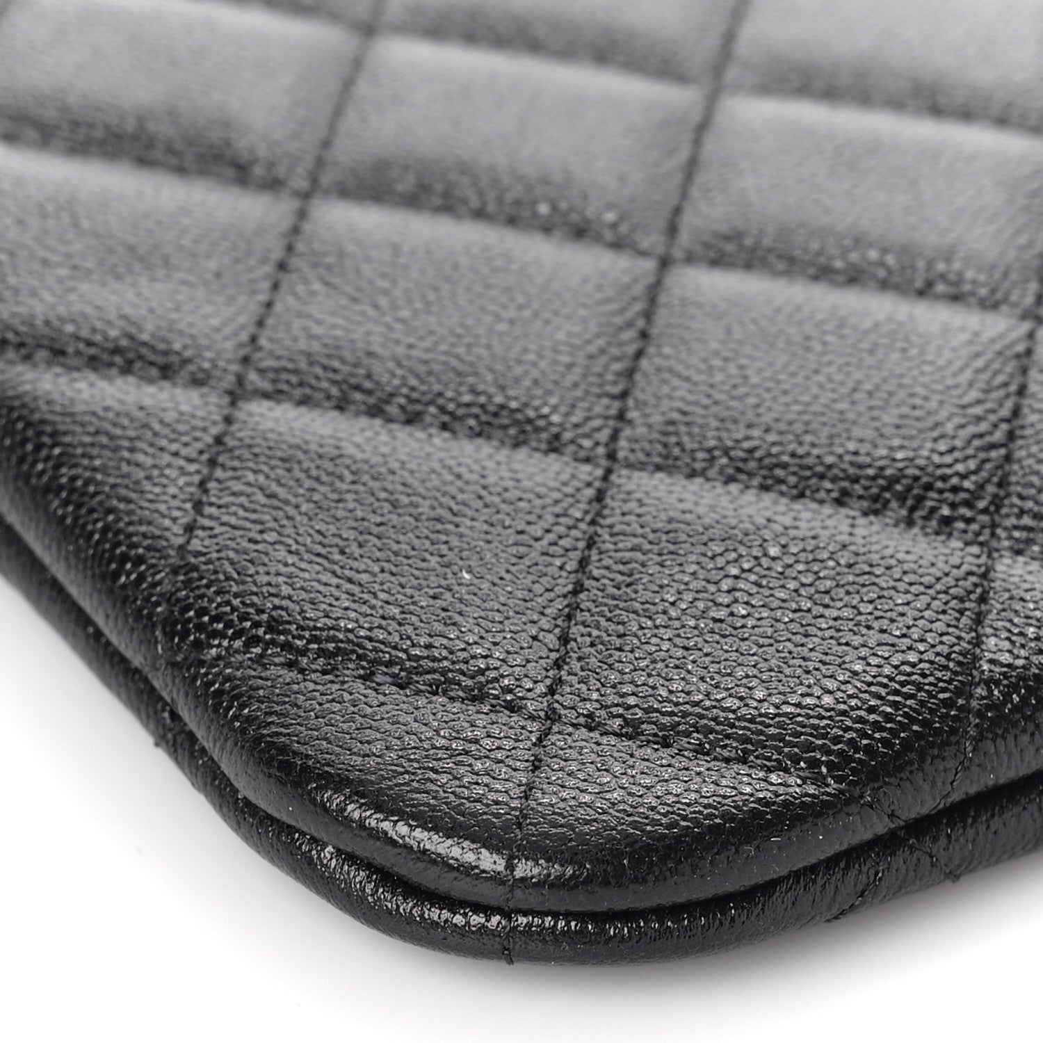 Chanel Caviar Quilted Studded CC Medium Cosmetic Case Black 8 of 9