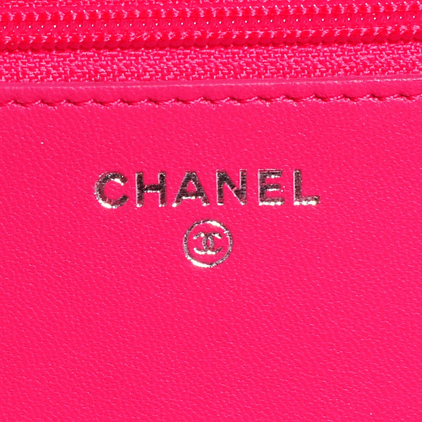 Lambskin Quilted Wallet On Chain WOC Fuchsia