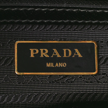 Prada Saffiano Vernice Small Galleria Double Zip Tote Black Rosso 6 of 9