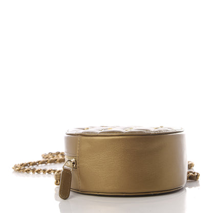 Chanel Metallic Lambskin Quilted Egyptian Amulet Round Clutch With Chain Gold 3 of 7