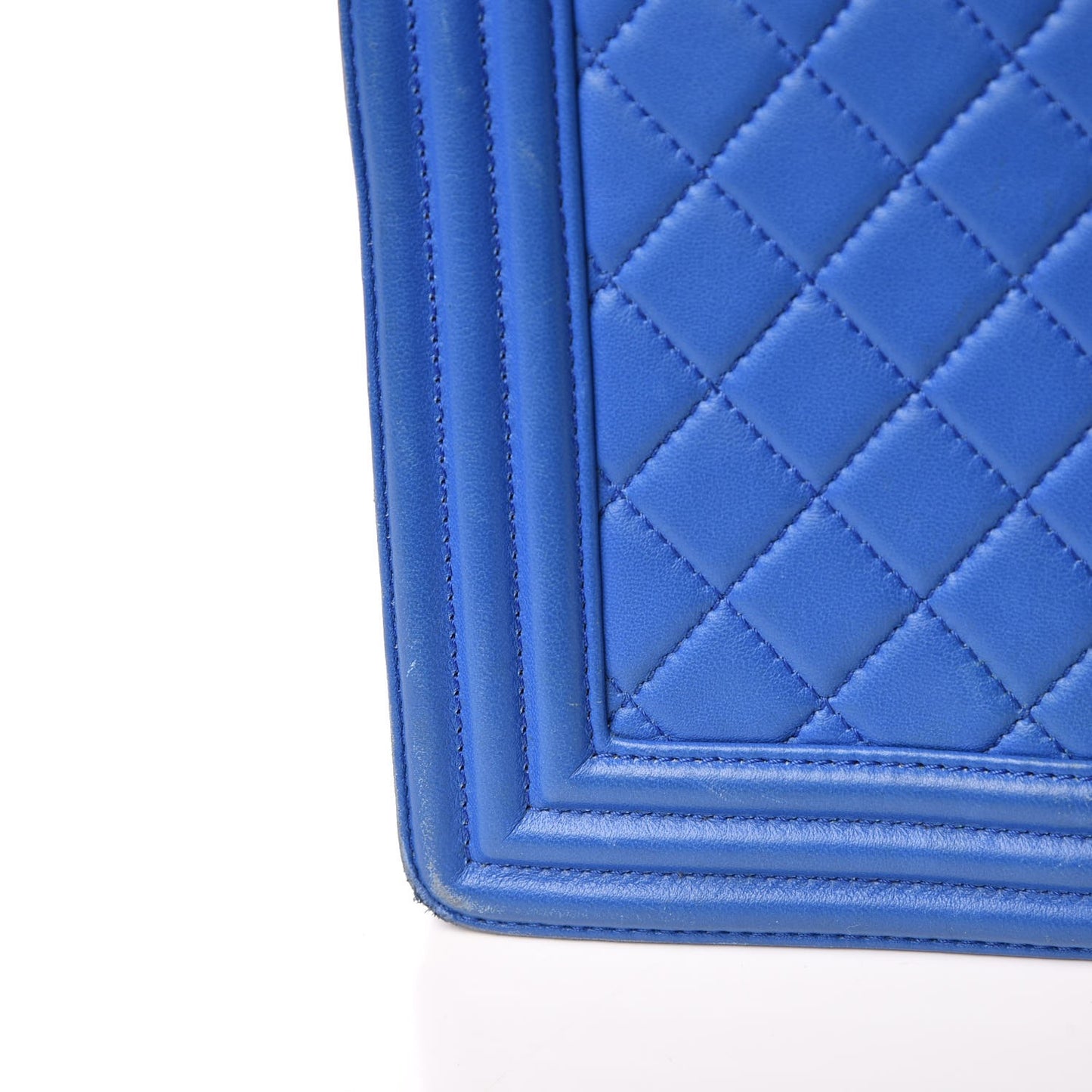 Lambskin Quilted New Medium Boy Flap Blue