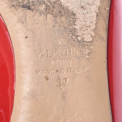 Valentino Garavani Patent Nappa Rockstud Ballerina Flats 37 Rosso Valentino Poudre 10 of 14
