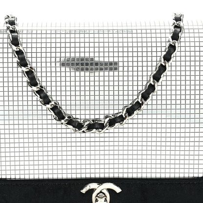 Chanel Velvet Mirror Embellished Boy Wallet On Chain WOC Argent 8 of 10