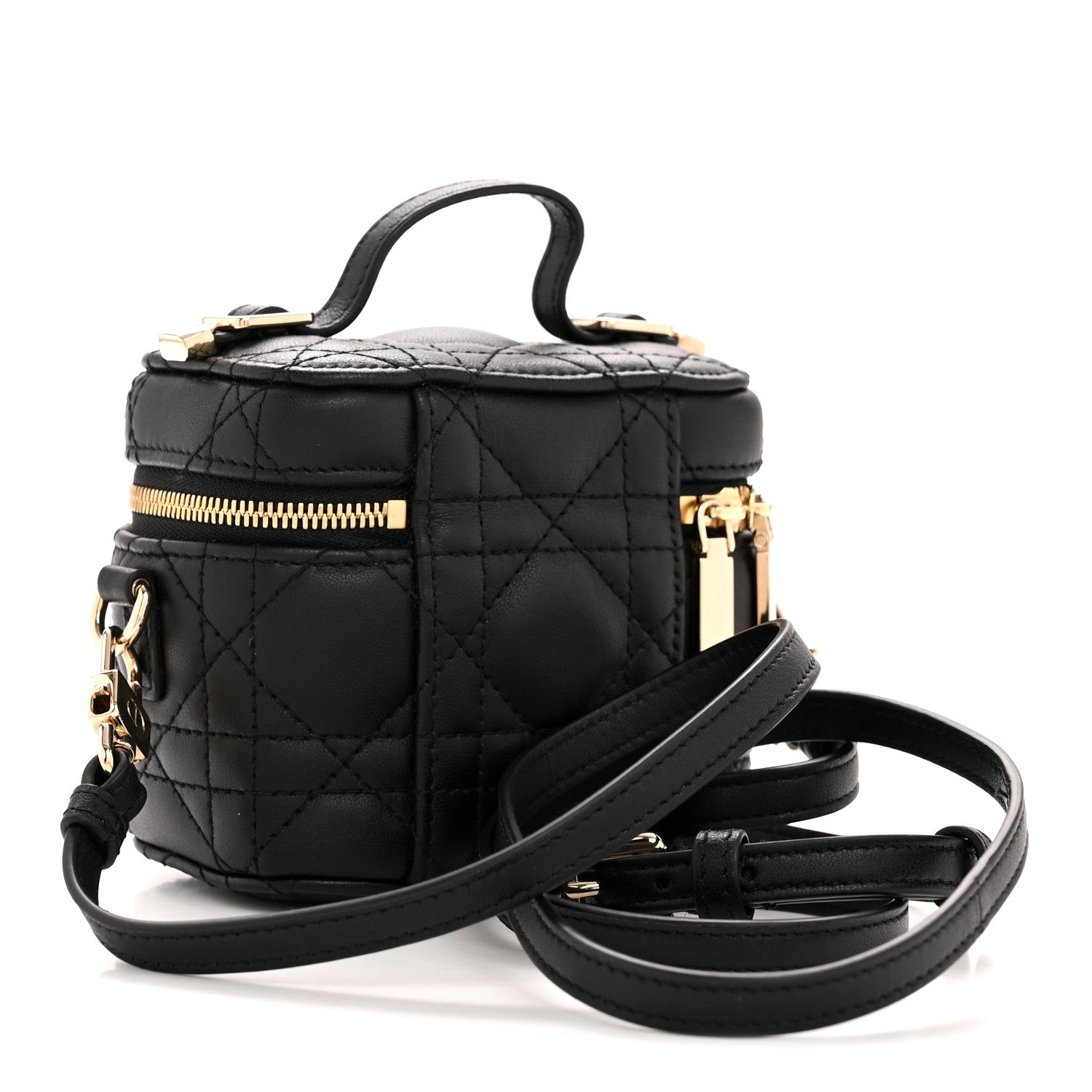 Christian Dior Lambskin Cannage Micro Lady Dior Vanity Case Black 3 of 11